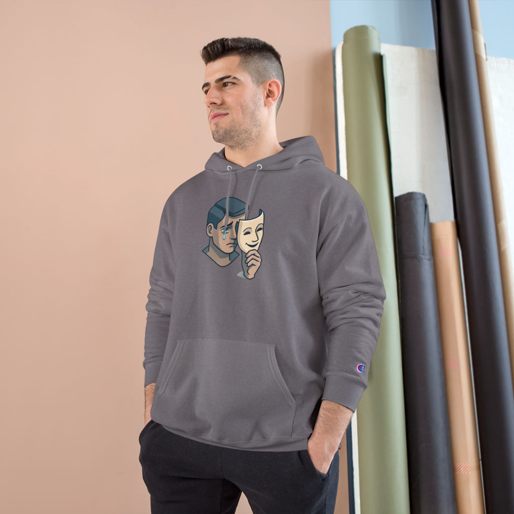 Faith Over Fear Champion Hoodie — Inspirational Mask Graphic Hoodie
