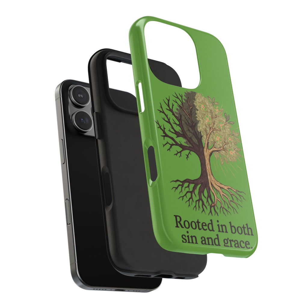 Rooted in Both Sin and Grace Tough Phone Case — Tree of Life Christian Phone Cover