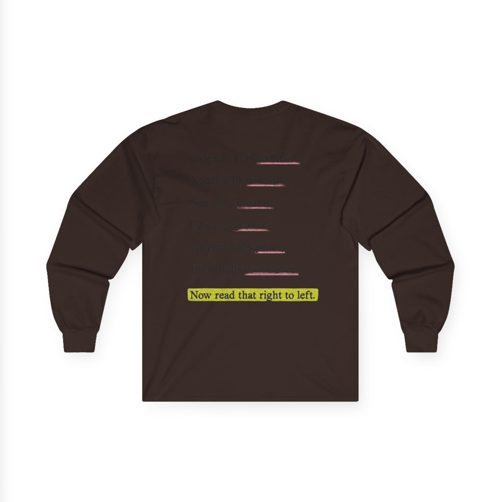 Long Sleeve Tee — "Keep Going: Infinite Progress" Motivational Shirt