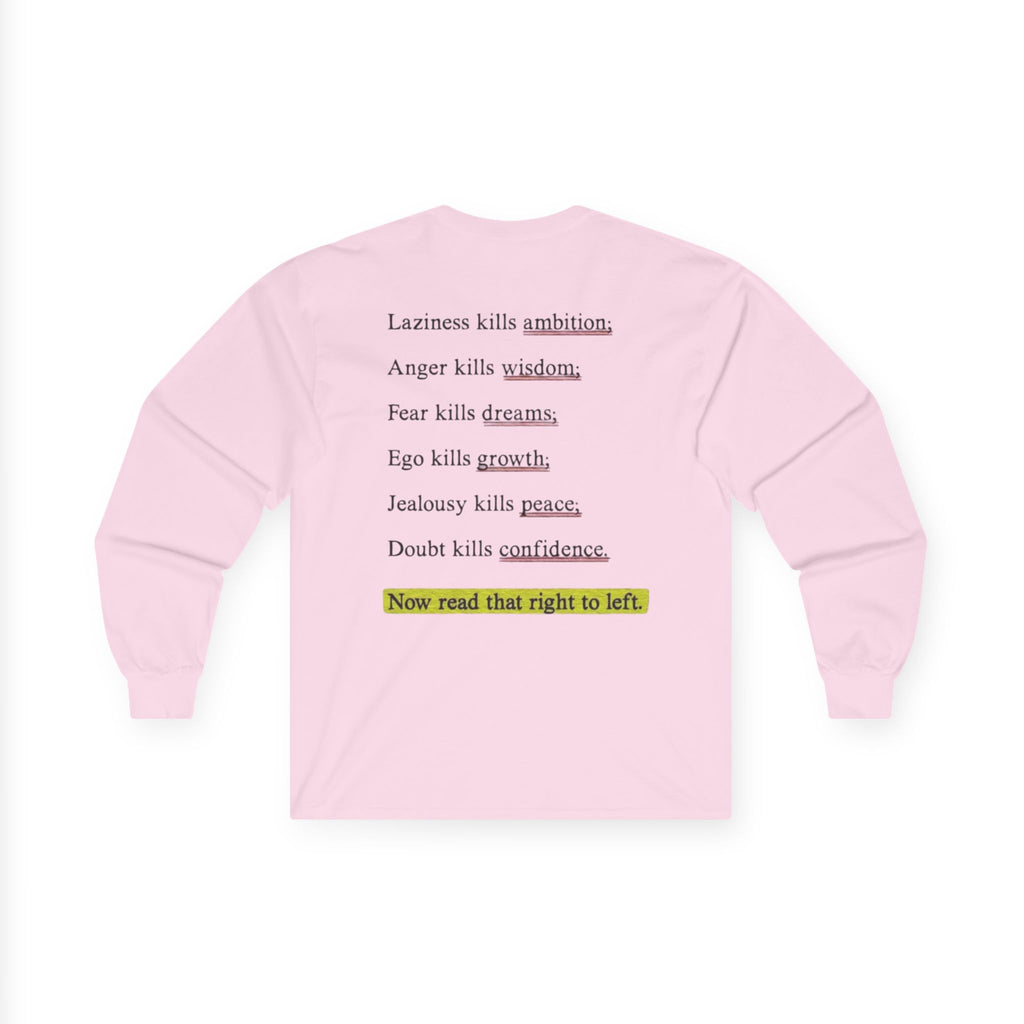 Long Sleeve Tee — "Keep Going: Infinite Progress" Motivational Shirt