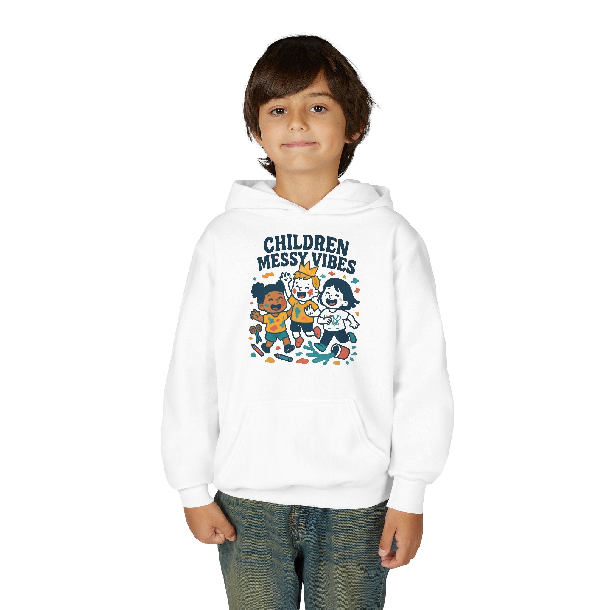 Youth Hoodie — "Children Messy Vibes" Graphic Hoodie (Back: "Profection is Overrated if It Is Not a Mess I'm not impressed")