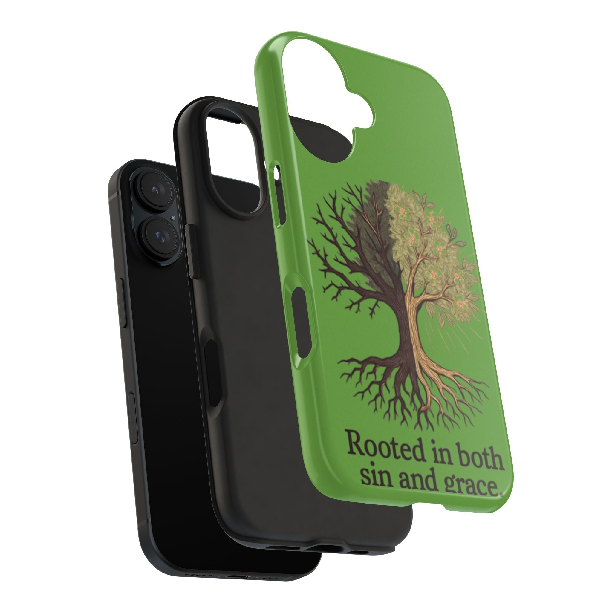 Rooted in Both Sin and Grace Tough Phone Case — Tree of Life Christian Phone Cover