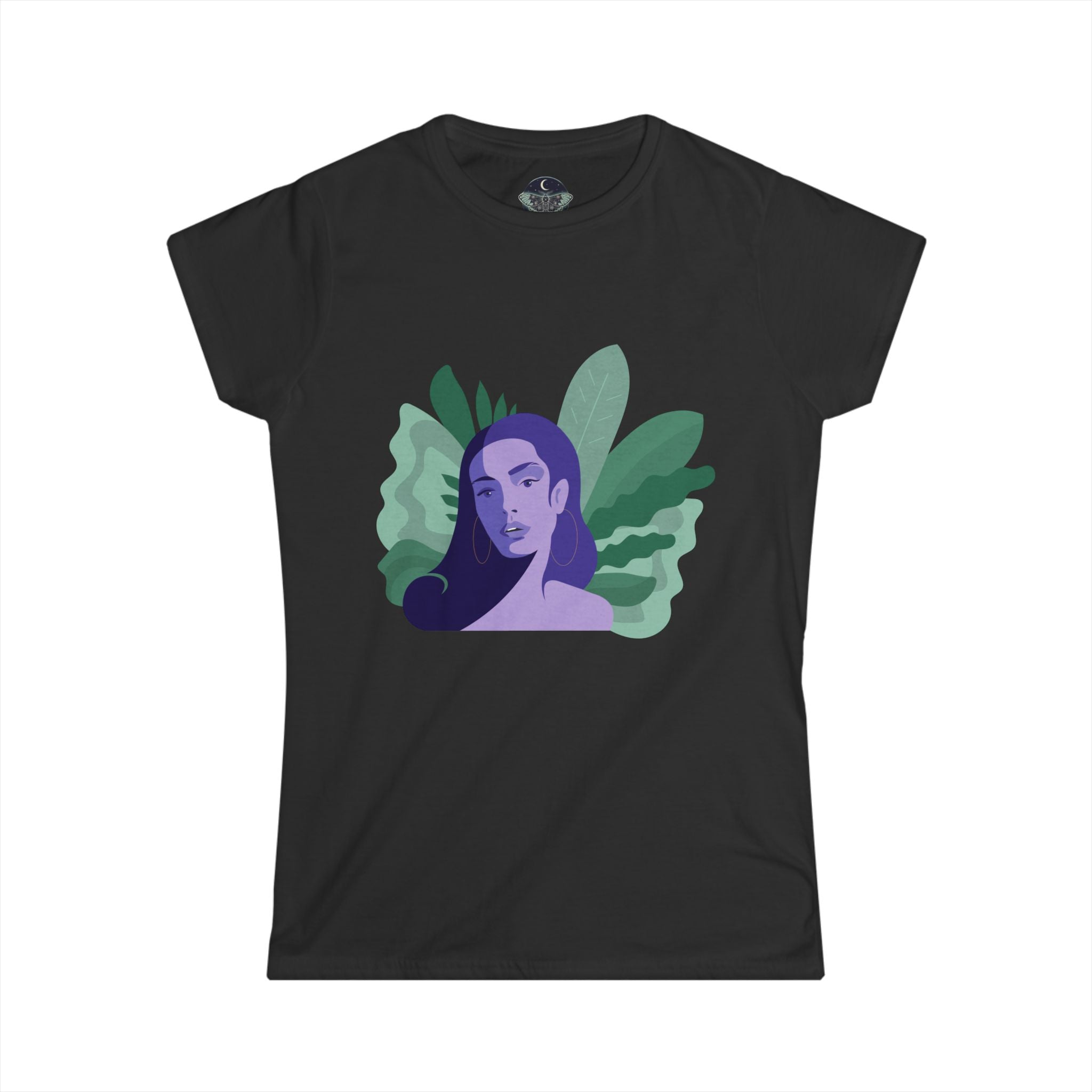Feminist Graphic Tee — "Woman Up" Empowerment T-Shirt with Botanical Portrait