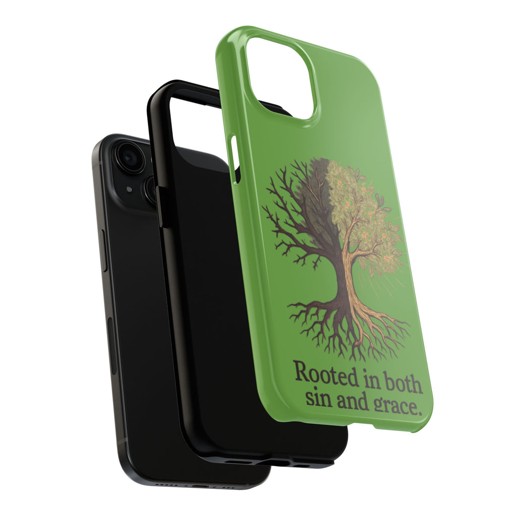 Rooted in Both Sin and Grace Tough Phone Case — Tree of Life Christian Phone Cover
