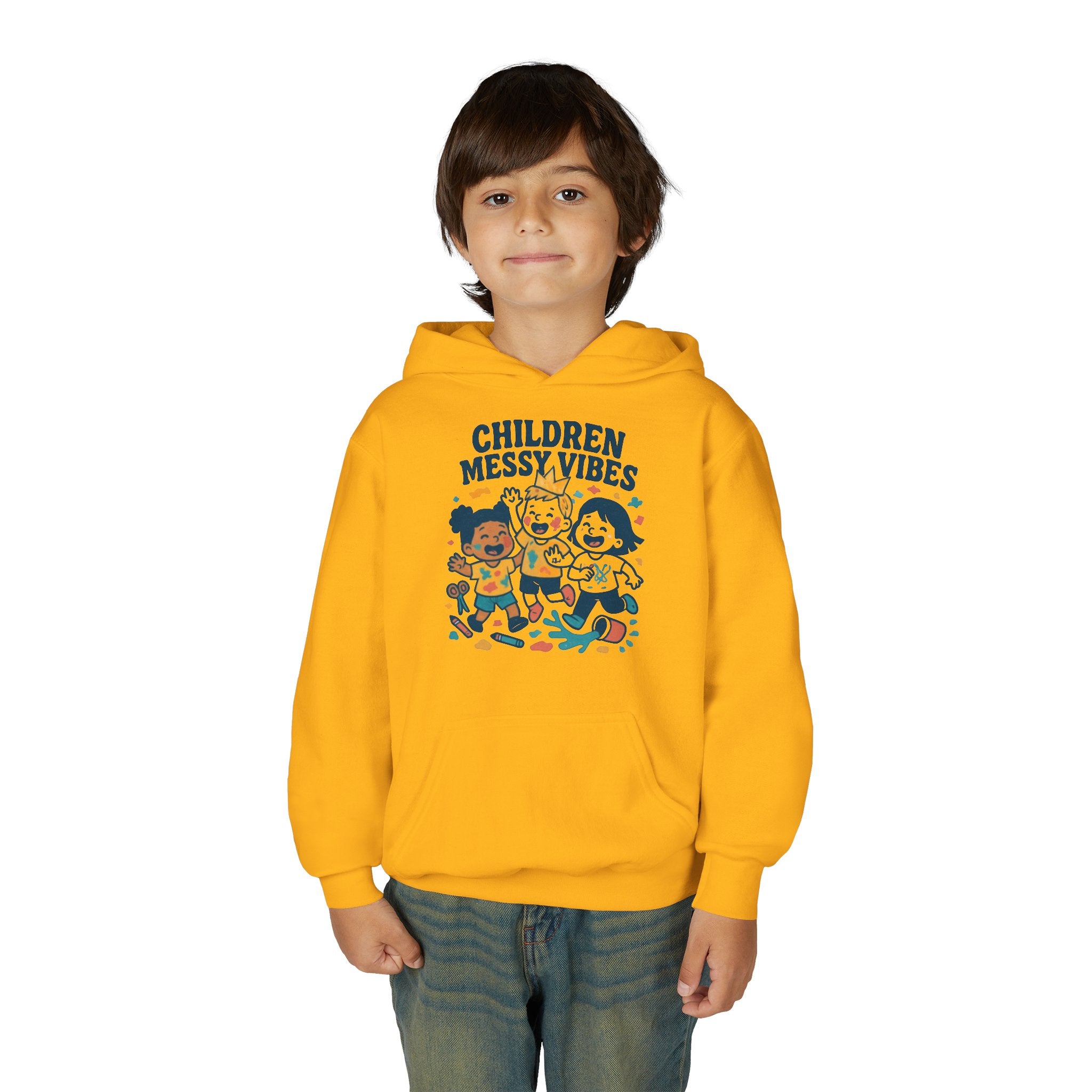 Youth Hoodie — "Children Messy Vibes" Graphic Hoodie (Back: "Profection is Overrated if It Is Not a Mess I'm not impressed")