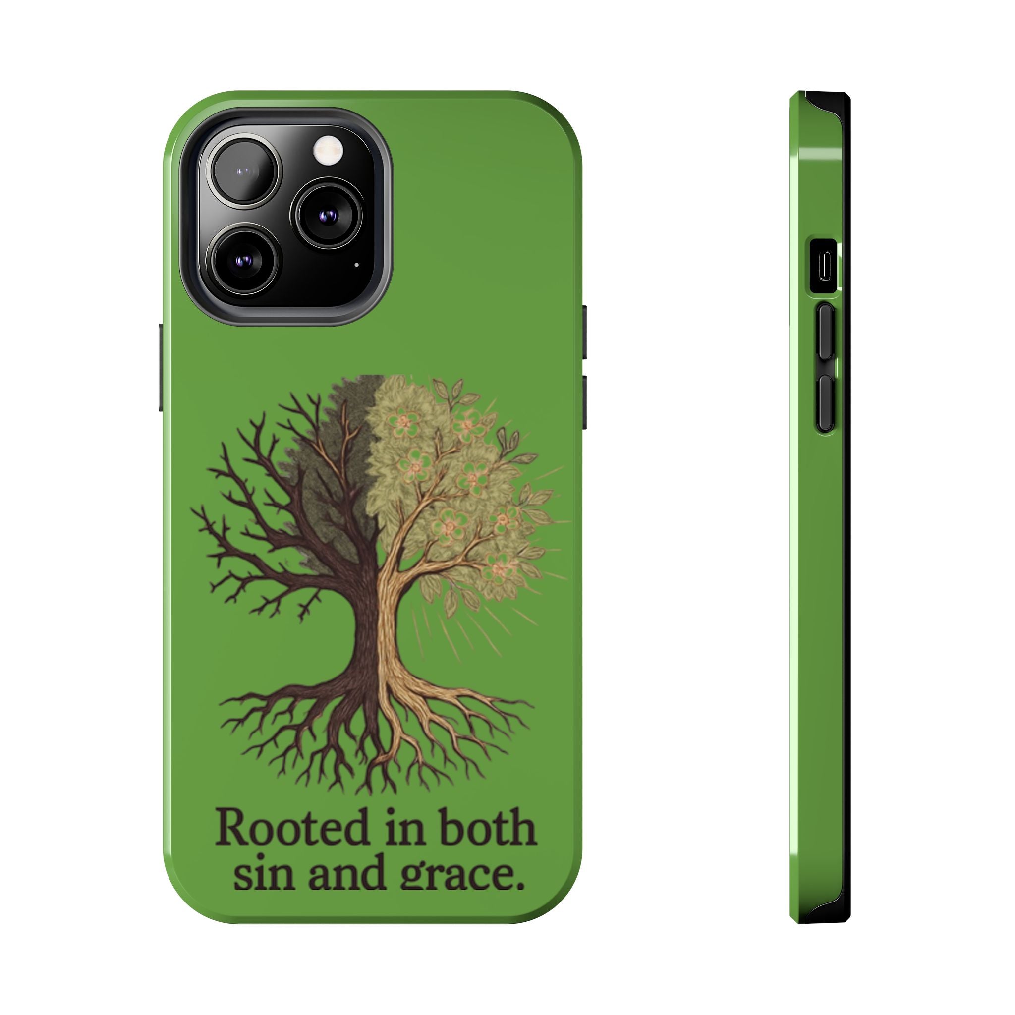 Rooted in Both Sin and Grace Tough Phone Case — Tree of Life Christian Phone Cover