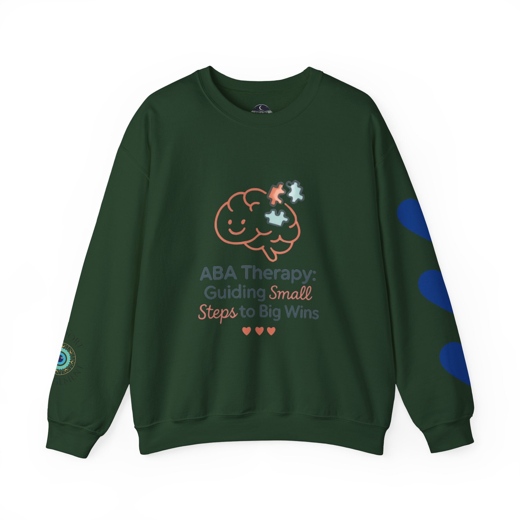 ABA Therapy Crewneck Sweatshirt – "Guiding Small Steps to Big Wins" | Progress Over Perfection