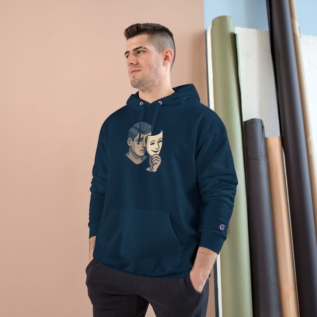 Faith Over Fear Champion Hoodie — Inspirational Mask Graphic Hoodie