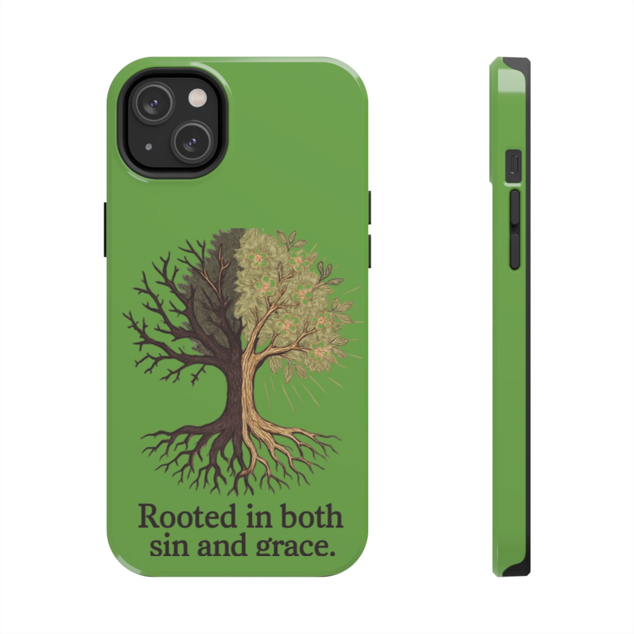 Rooted in Both Sin and Grace Tough Phone Case — Tree of Life Christian Phone Cover