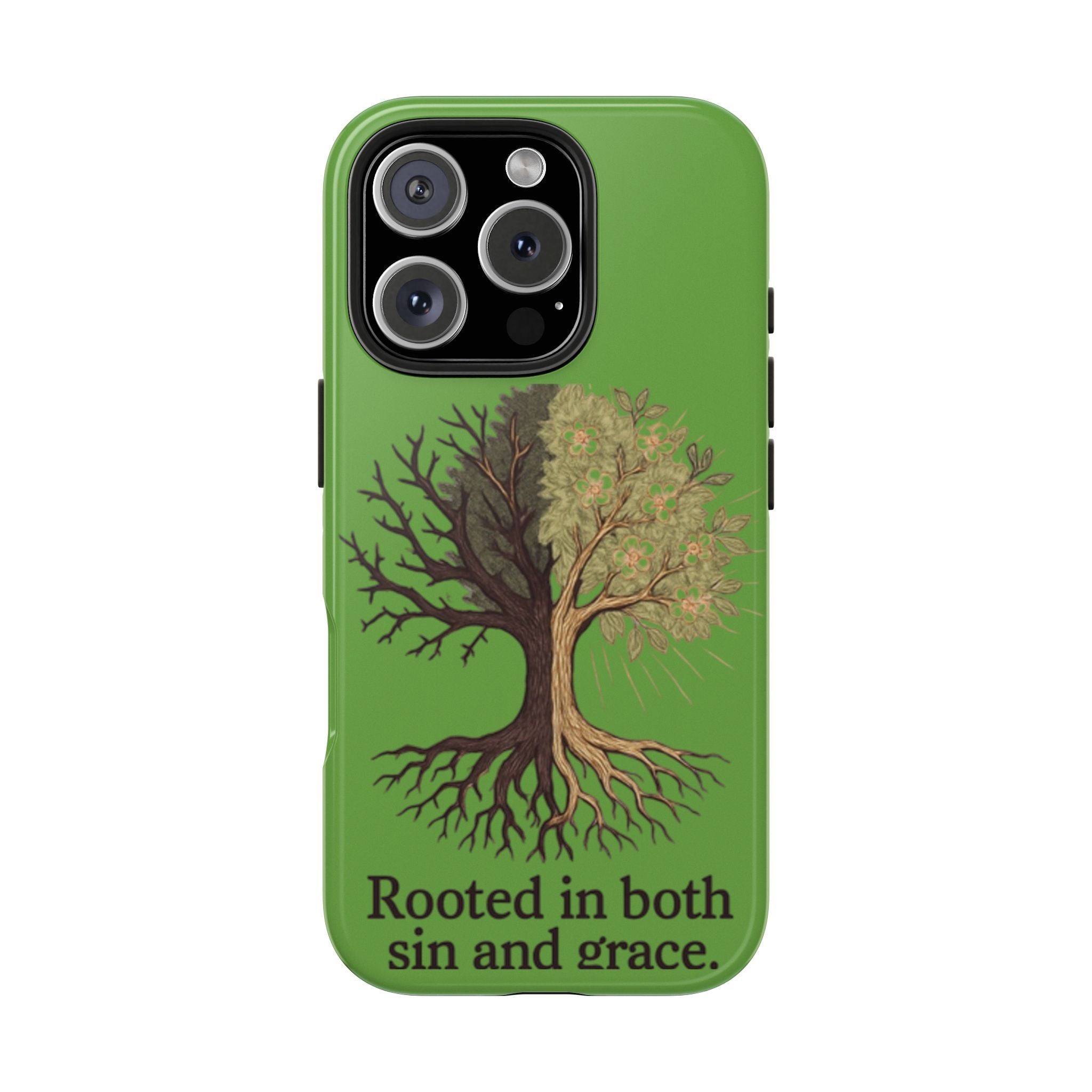 Rooted in Both Sin and Grace Tough Phone Case — Tree of Life Christian Phone Cover