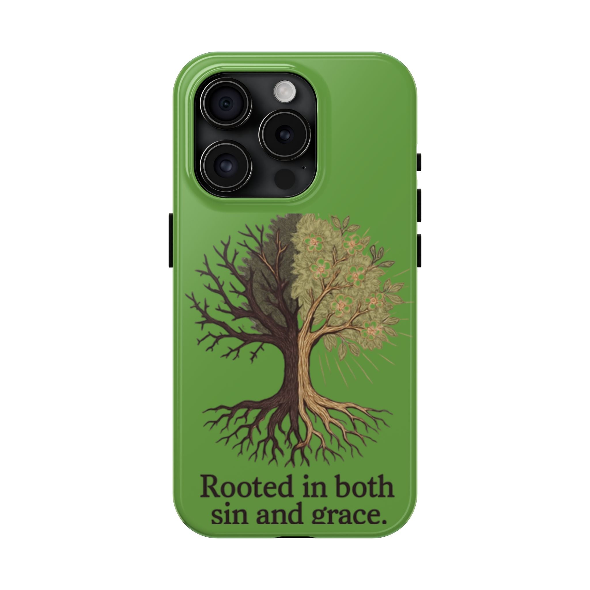 Rooted in Both Sin and Grace Tough Phone Case — Tree of Life Christian Phone Cover