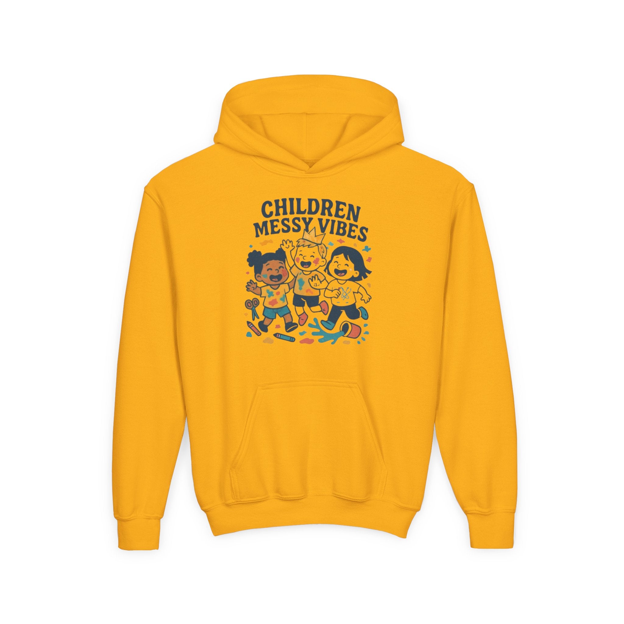 Youth Hoodie — "Children Messy Vibes" Graphic Hoodie (Back: "Profection is Overrated if It Is Not a Mess I'm not impressed")