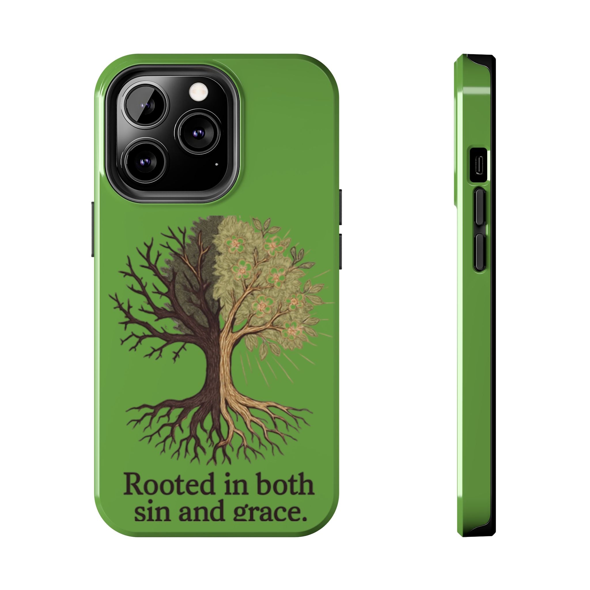 Rooted in Both Sin and Grace Tough Phone Case — Tree of Life Christian Phone Cover