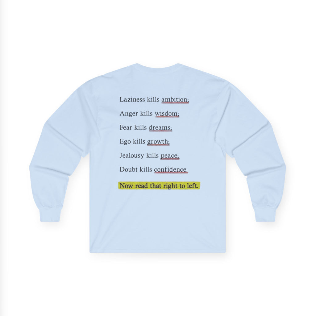 Long Sleeve Tee — "Keep Going: Infinite Progress" Motivational Shirt