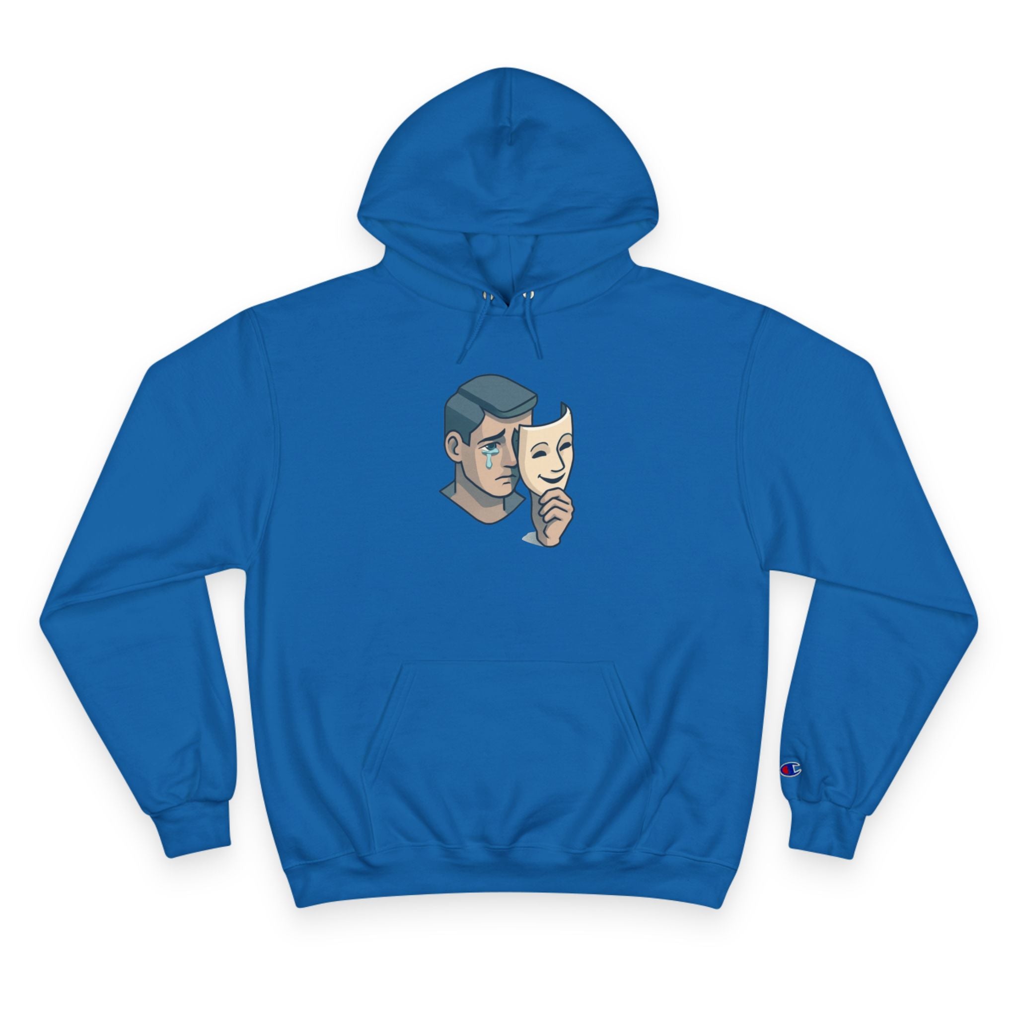 Faith Over Fear Champion Hoodie — Inspirational Mask Graphic Hoodie