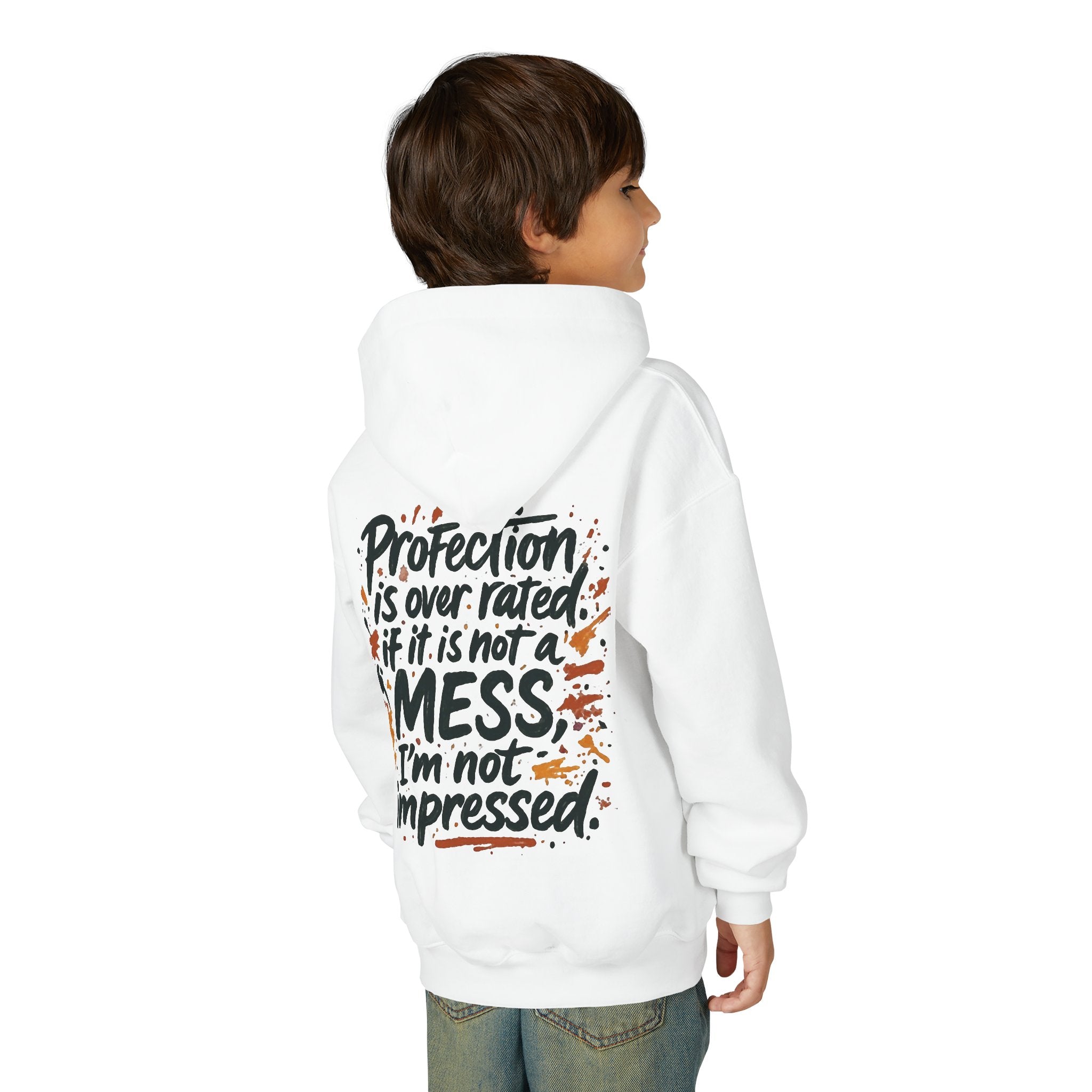 Youth Hoodie — "Children Messy Vibes" Graphic Hoodie (Back: "Profection is Overrated if It Is Not a Mess I'm not impressed")