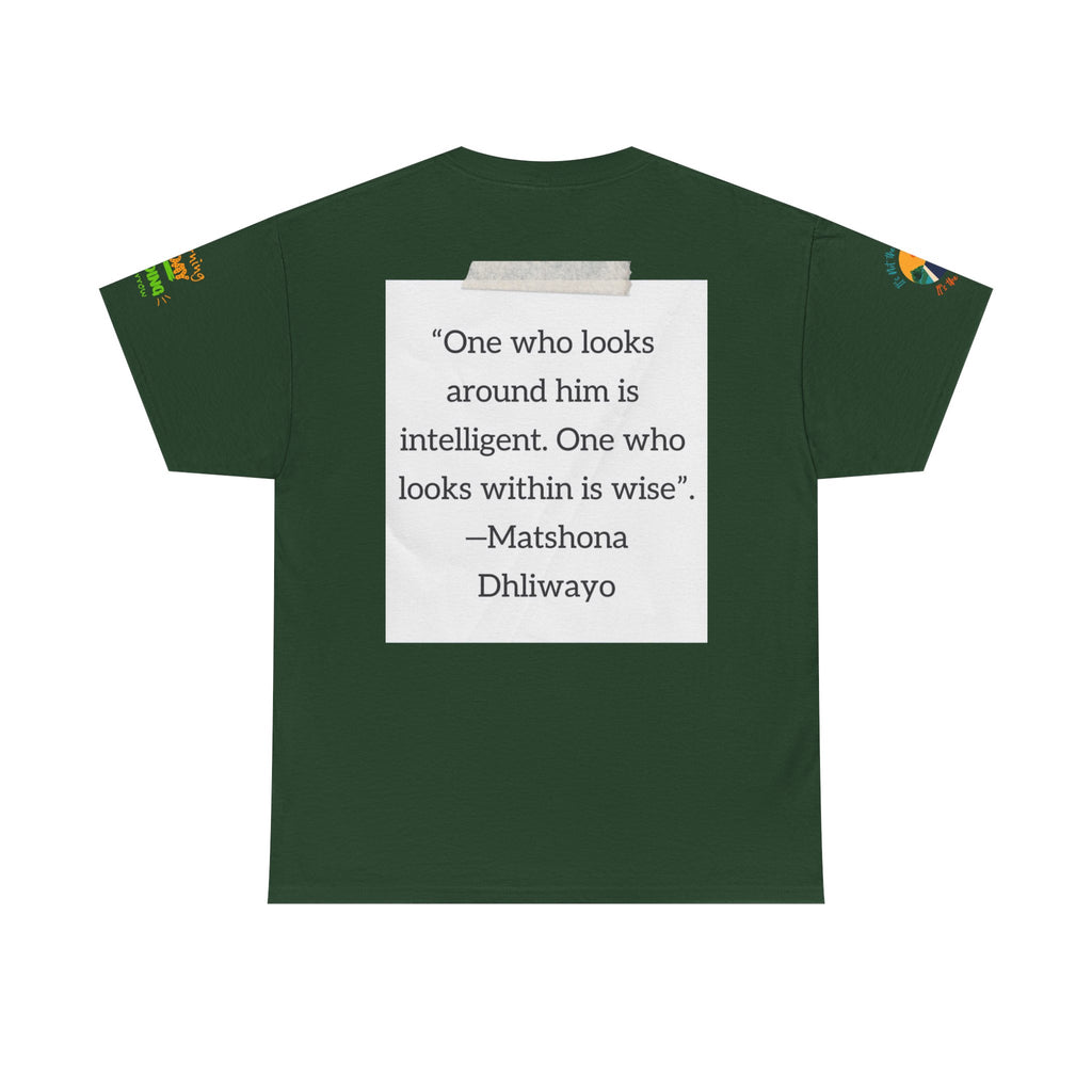 Spiritual Meditation Tee — Lotus Yoga Shirt with 'One who looks within is wise' Quote