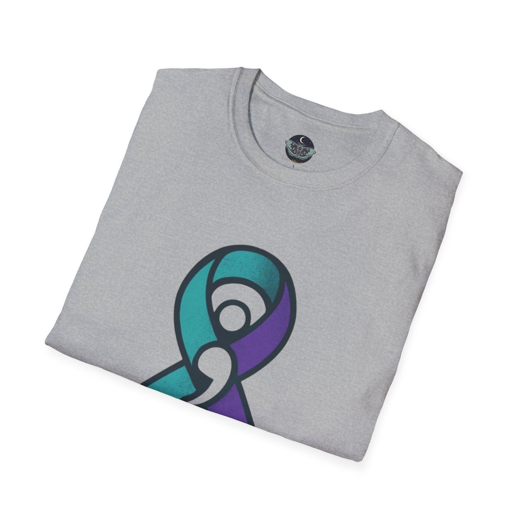 Survivor Awareness T-Shirt — Teal & Purple Ribbon “I’m Still Here” Design