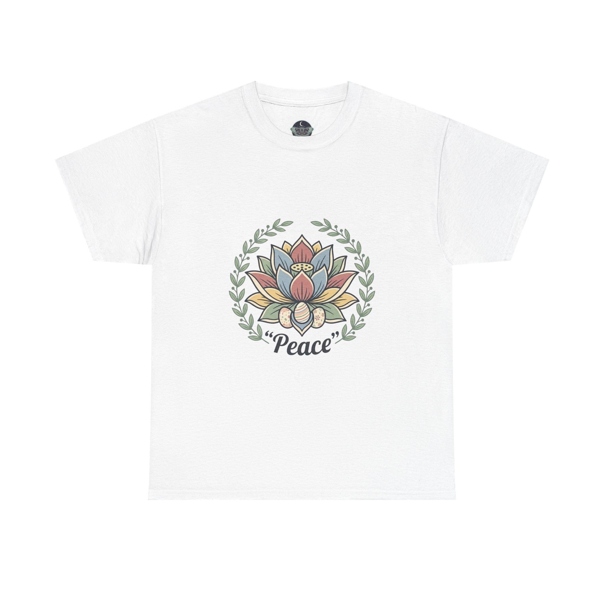 Peaceful Bunny “Hope to New Beginnings” Graphic Tee — Lotus & Floral Spiritual T-Shirt