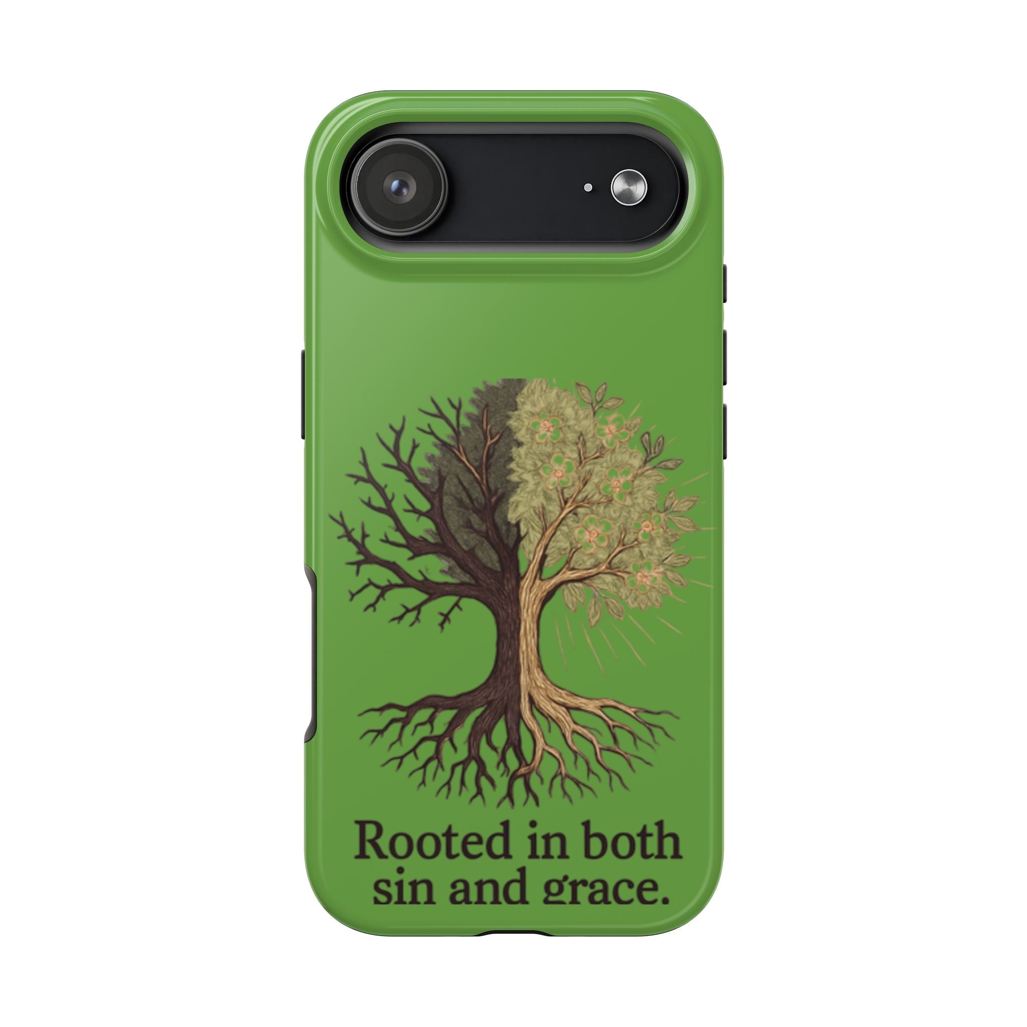 Rooted in Both Sin and Grace Tough Phone Case — Tree of Life Christian Phone Cover