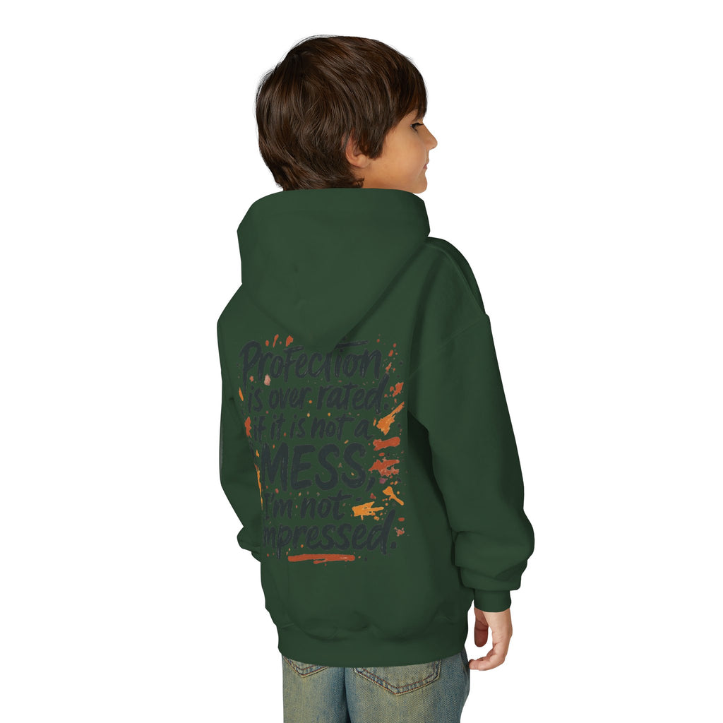 Youth Hoodie — "Children Messy Vibes" Graphic Hoodie (Back: "Profection is Overrated if It Is Not a Mess I'm not impressed")