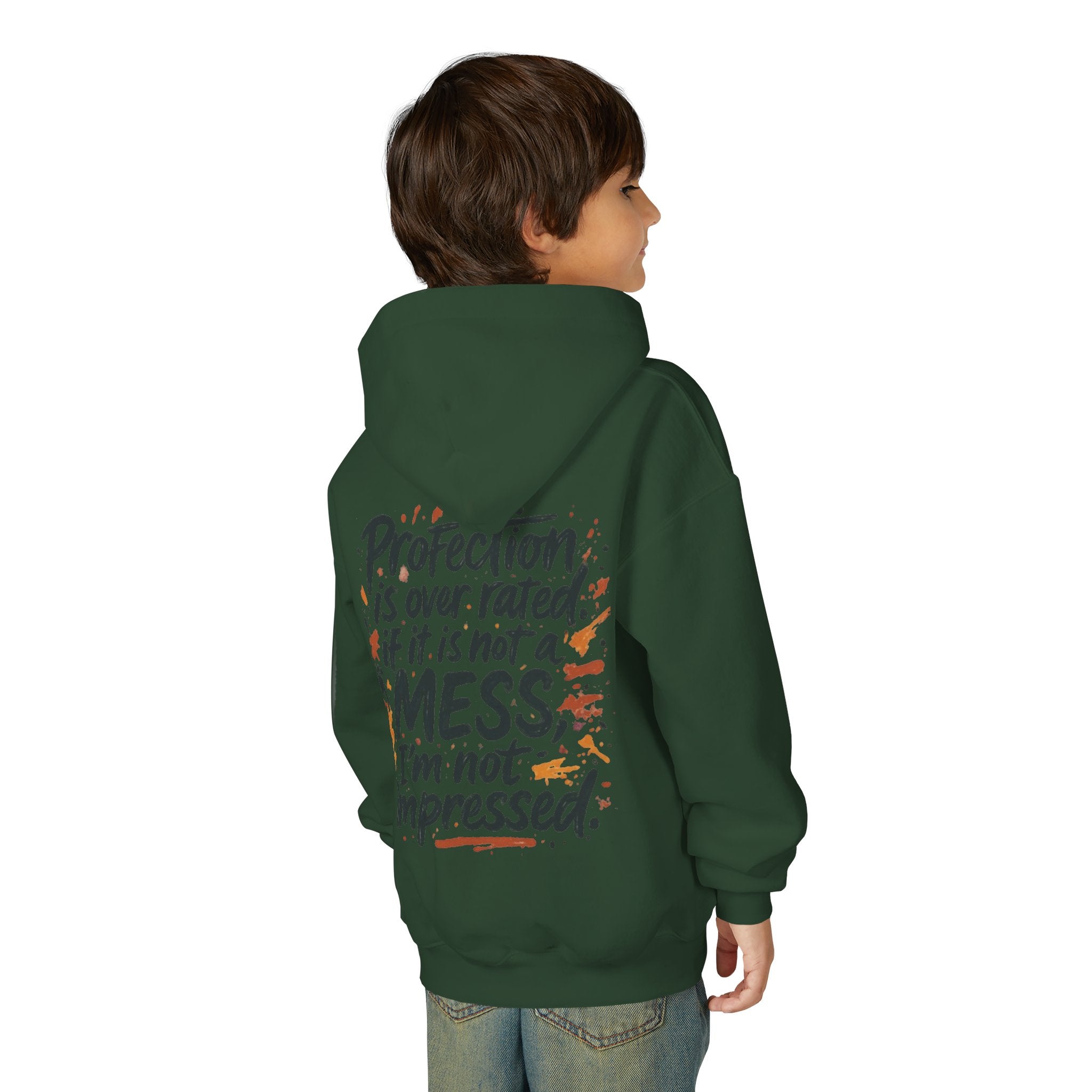Youth Hoodie — "Children Messy Vibes" Graphic Hoodie (Back: "Profection is Overrated if It Is Not a Mess I'm not impressed")