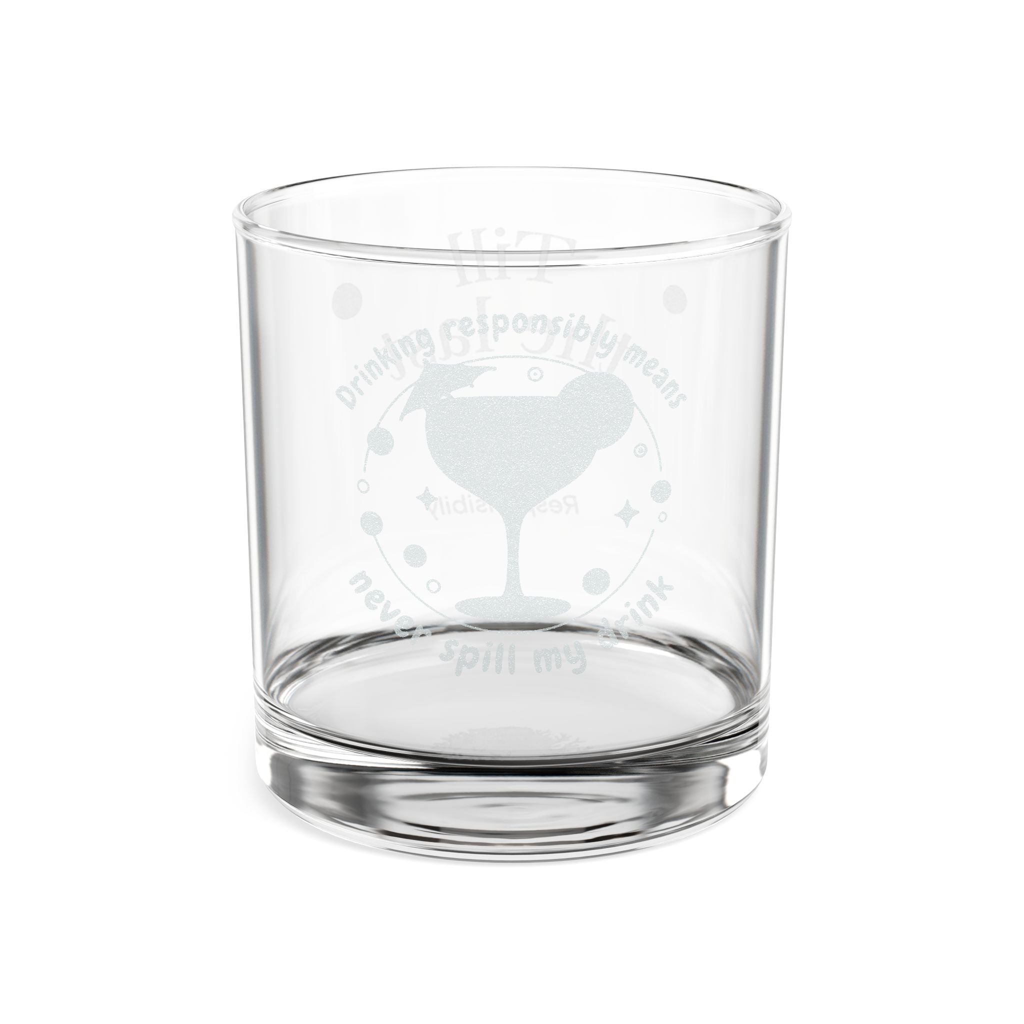 Engraved Whiskey Glass 10.5oz — “Till the Last Drop” Cocktail Silhouette Gift