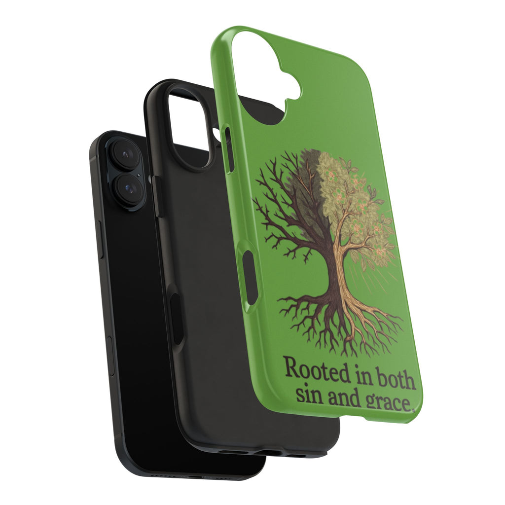 Rooted in Both Sin and Grace Tough Phone Case — Tree of Life Christian Phone Cover