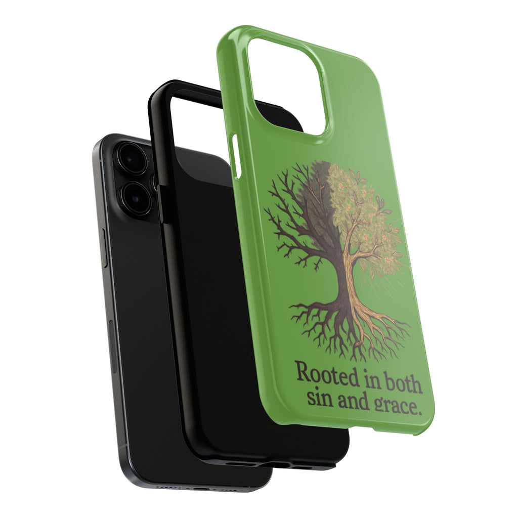 Rooted in Both Sin and Grace Tough Phone Case — Tree of Life Christian Phone Cover