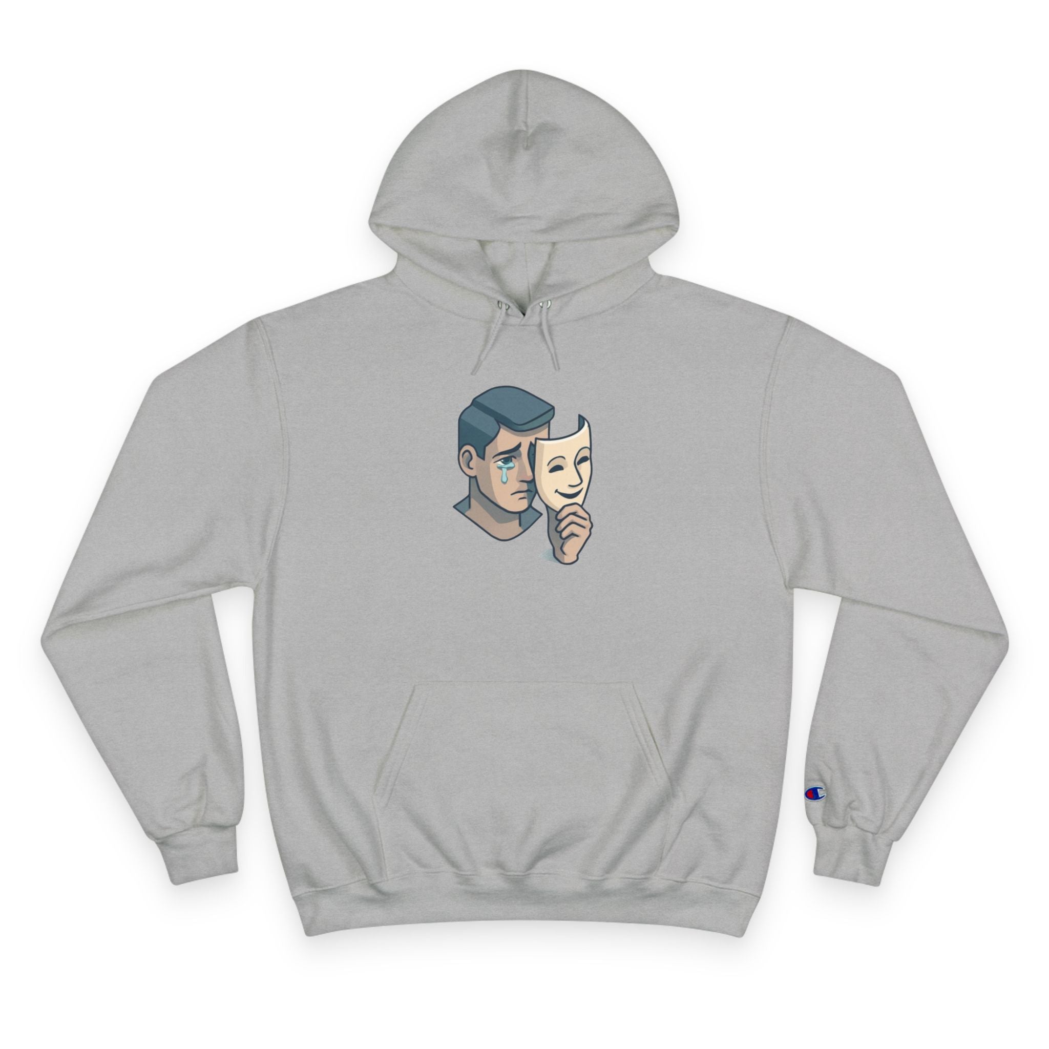 Faith Over Fear Champion Hoodie — Inspirational Mask Graphic Hoodie