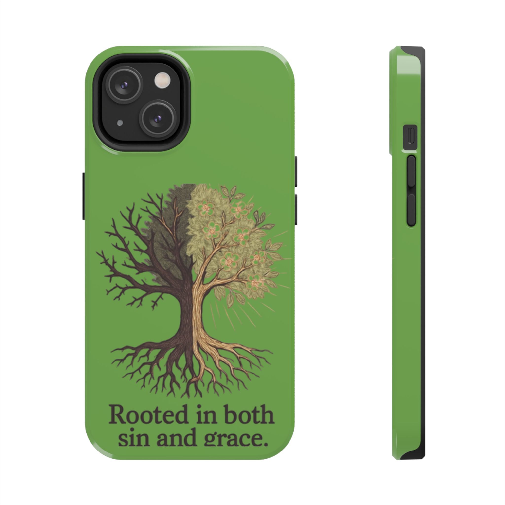 Rooted in Both Sin and Grace Tough Phone Case — Tree of Life Christian Phone Cover