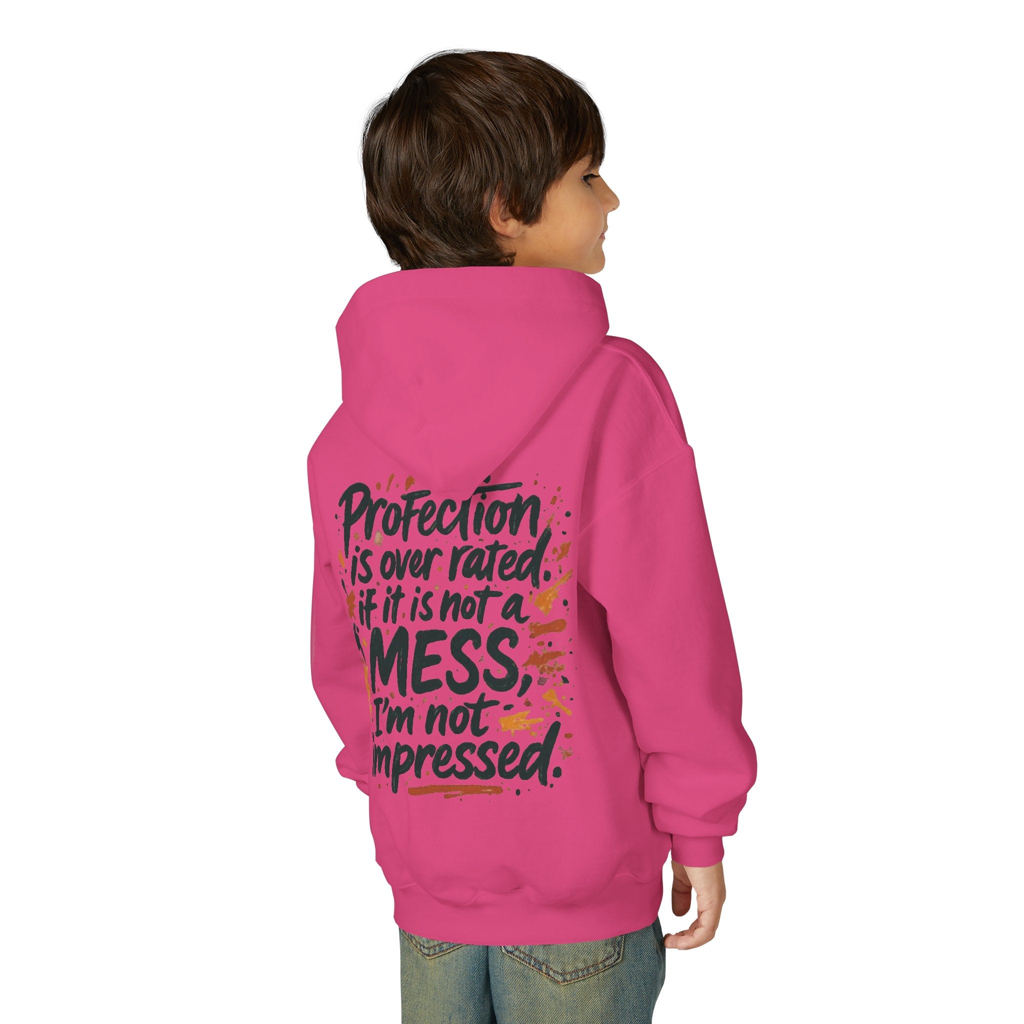 Youth Hoodie — "Children Messy Vibes" Graphic Hoodie (Back: "Profection is Overrated if It Is Not a Mess I'm not impressed")