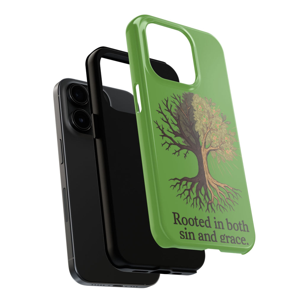 Rooted in Both Sin and Grace Tough Phone Case — Tree of Life Christian Phone Cover