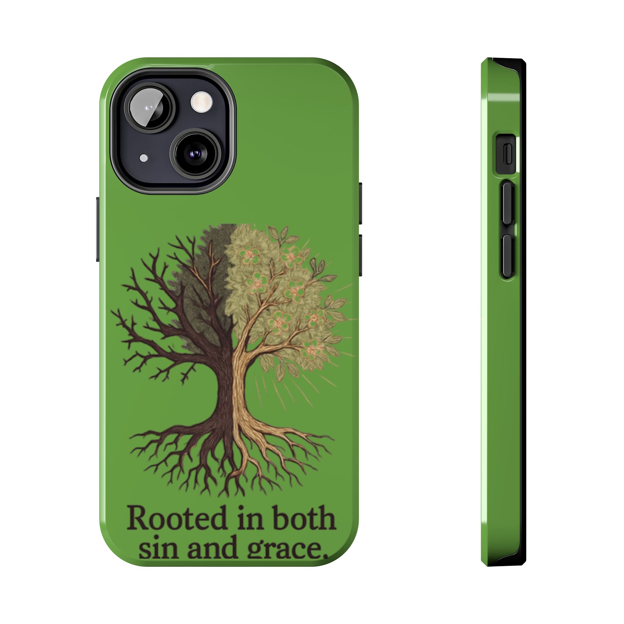 Rooted in Both Sin and Grace Tough Phone Case — Tree of Life Christian Phone Cover