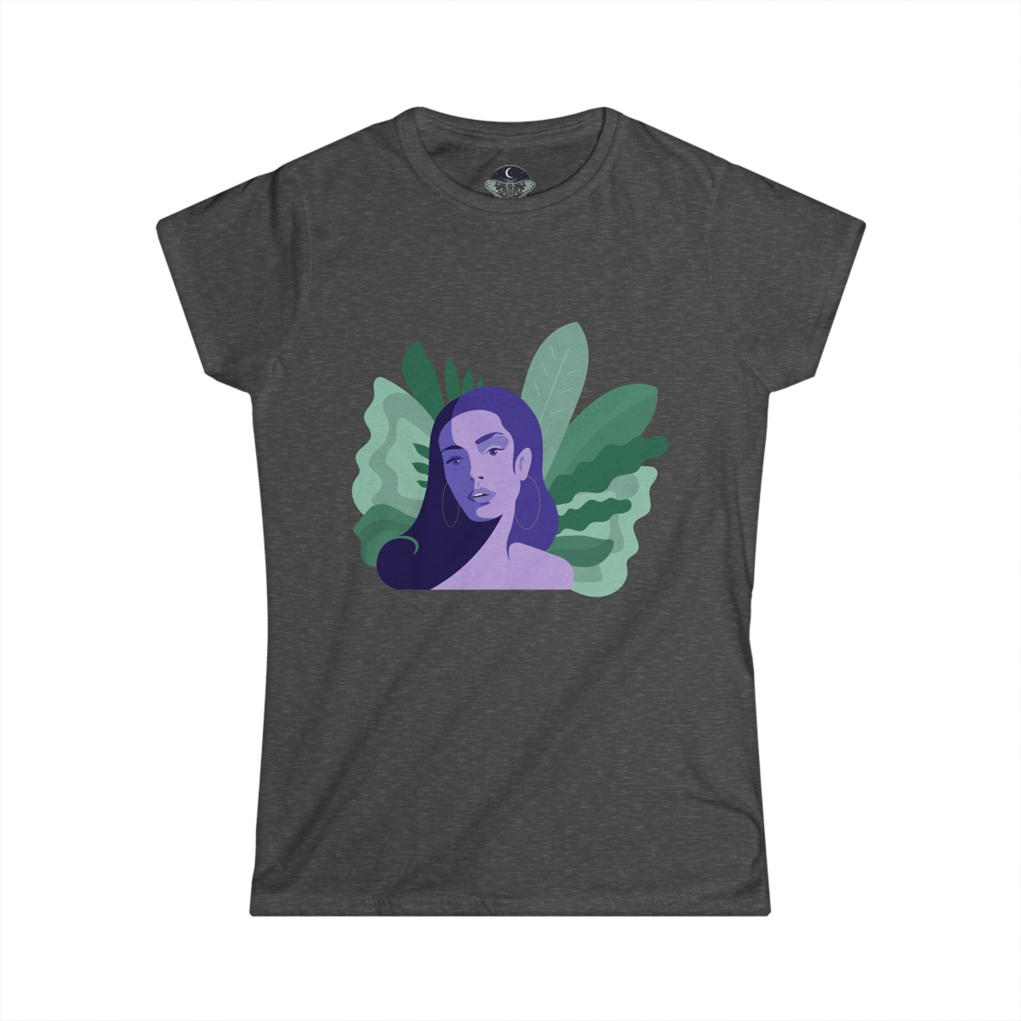 Feminist Graphic Tee — "Woman Up" Empowerment T-Shirt with Botanical Portrait