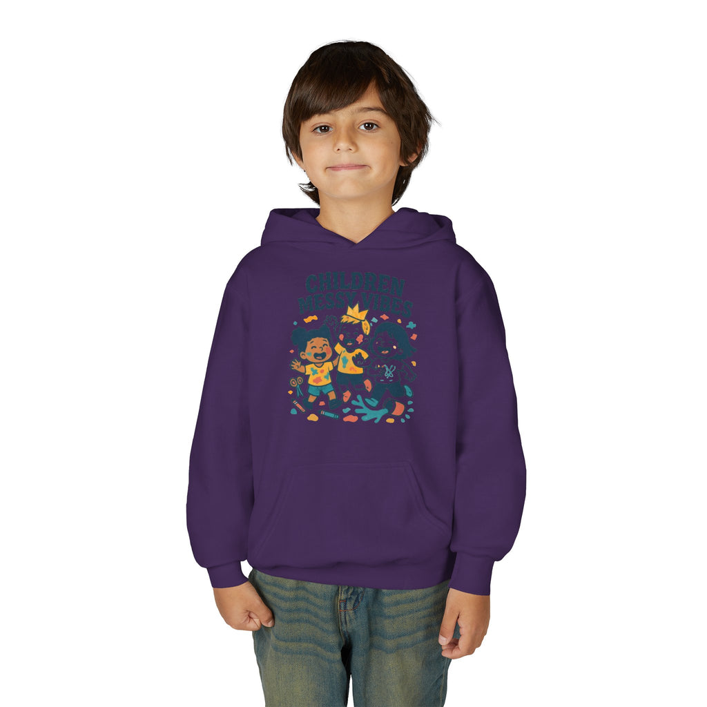 Youth Hoodie — "Children Messy Vibes" Graphic Hoodie (Back: "Profection is Overrated if It Is Not a Mess I'm not impressed")