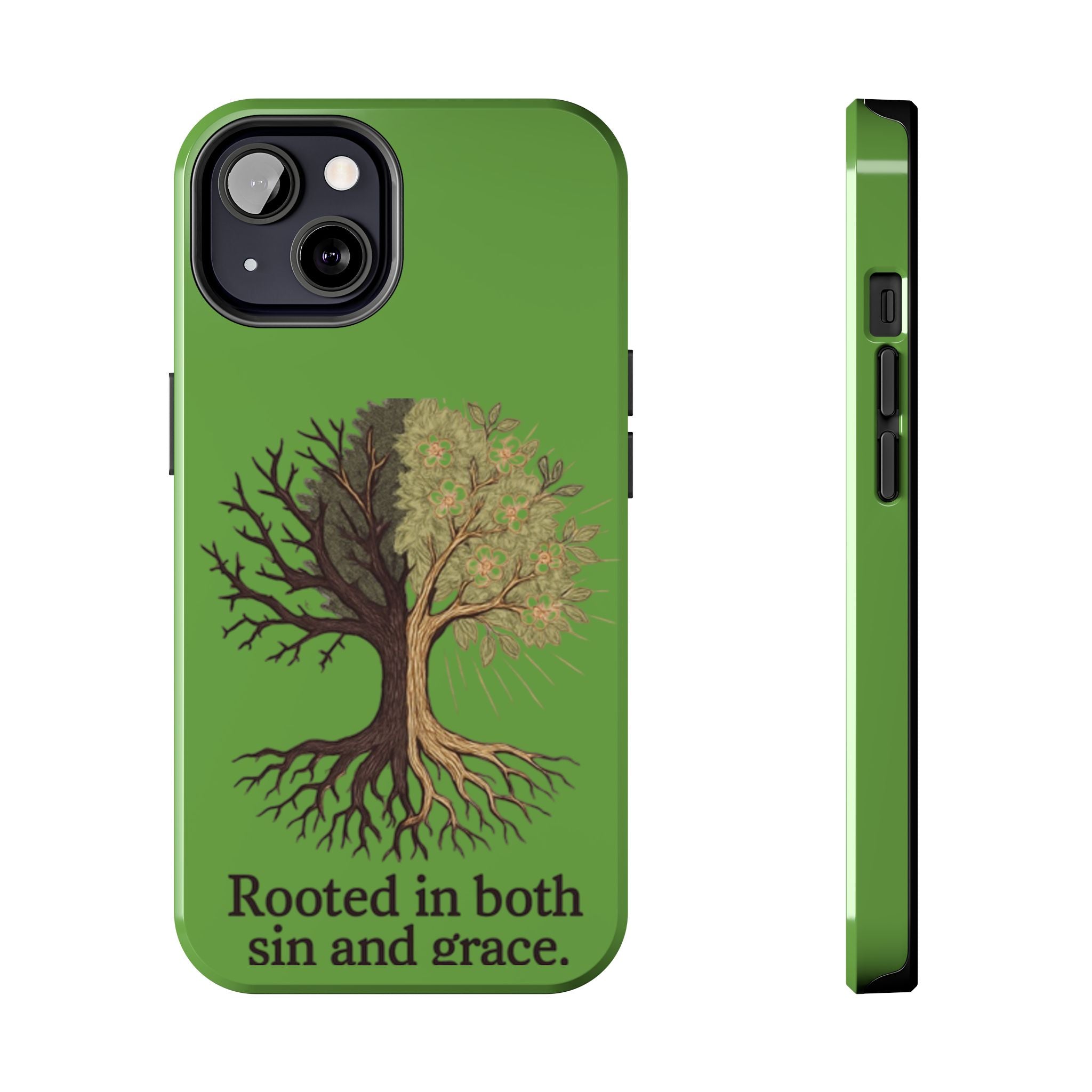 Rooted in Both Sin and Grace Tough Phone Case — Tree of Life Christian Phone Cover