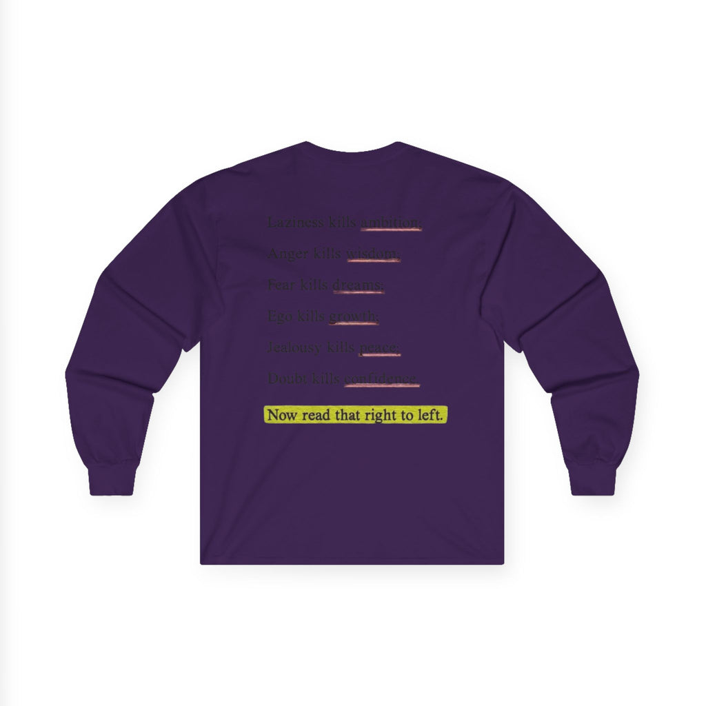 Long Sleeve Tee — "Keep Going: Infinite Progress" Motivational Shirt
