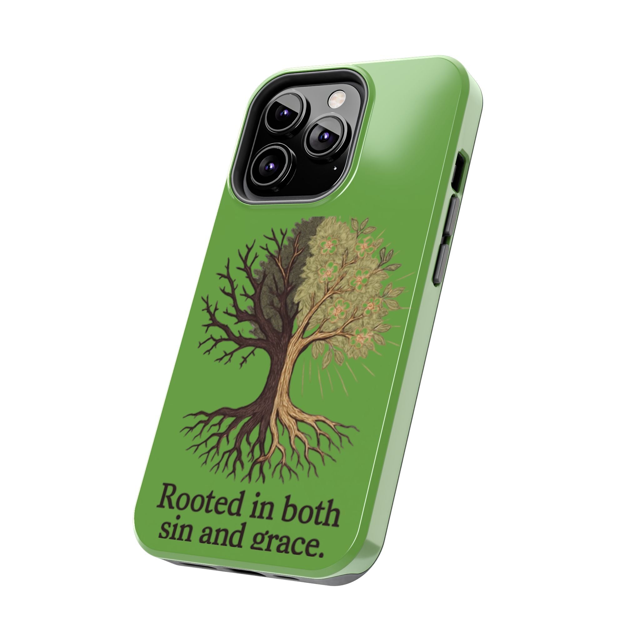 Rooted in Both Sin and Grace Tough Phone Case — Tree of Life Christian Phone Cover