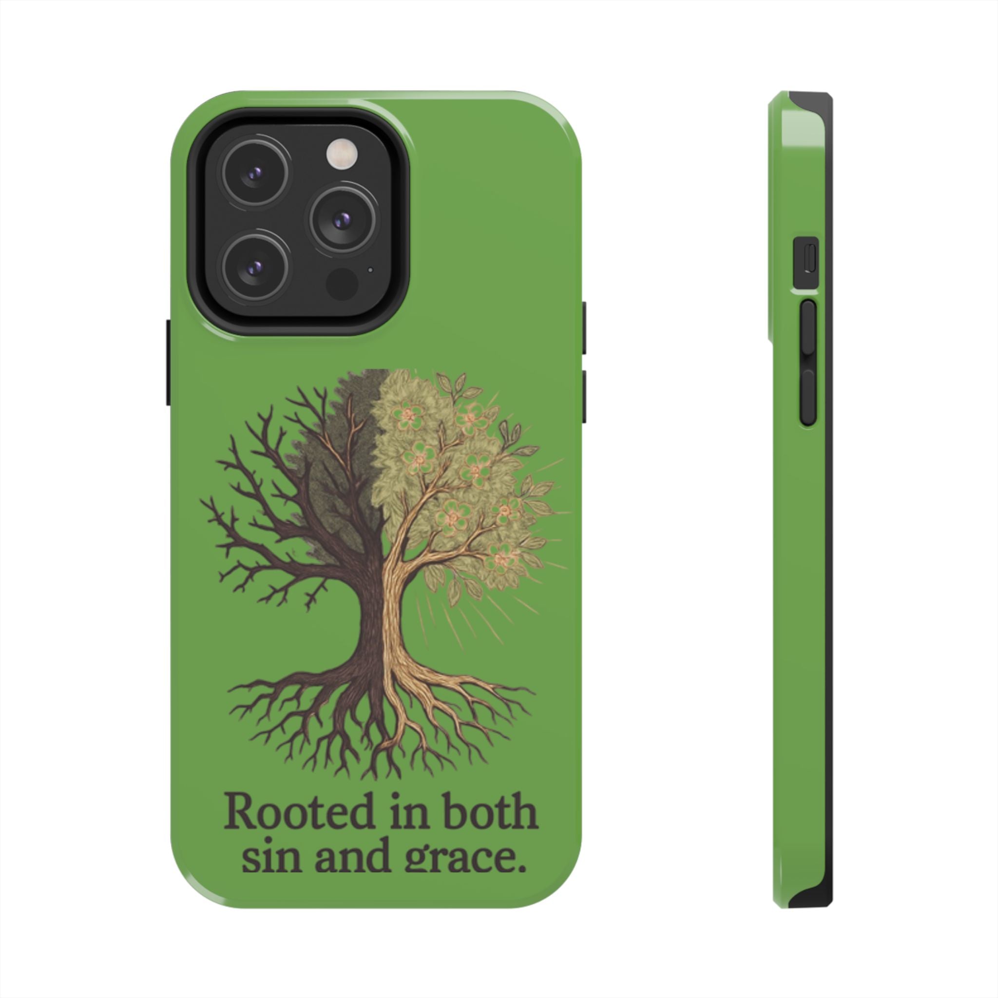 Rooted in Both Sin and Grace Tough Phone Case — Tree of Life Christian Phone Cover