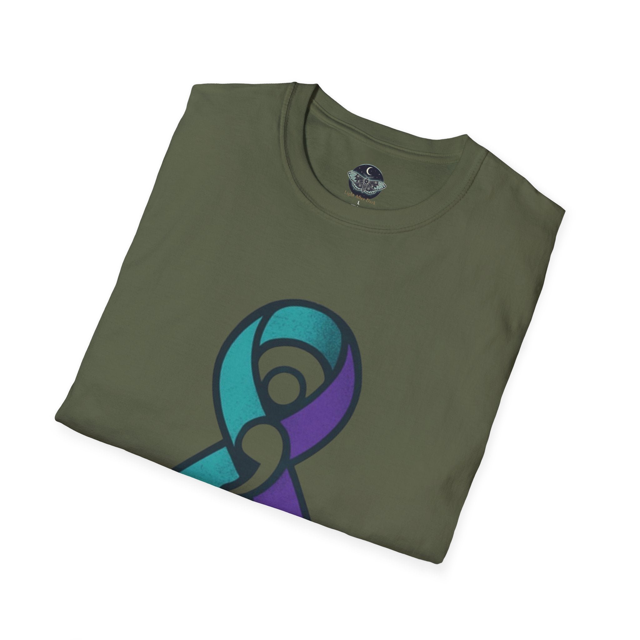 Survivor Awareness T-Shirt — Teal & Purple Ribbon “I’m Still Here” Design