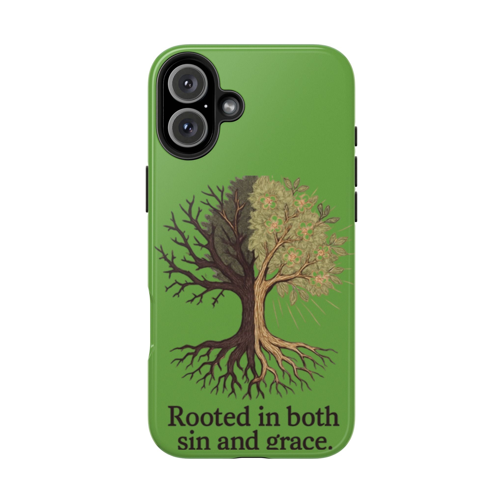 Rooted in Both Sin and Grace Tough Phone Case — Tree of Life Christian Phone Cover