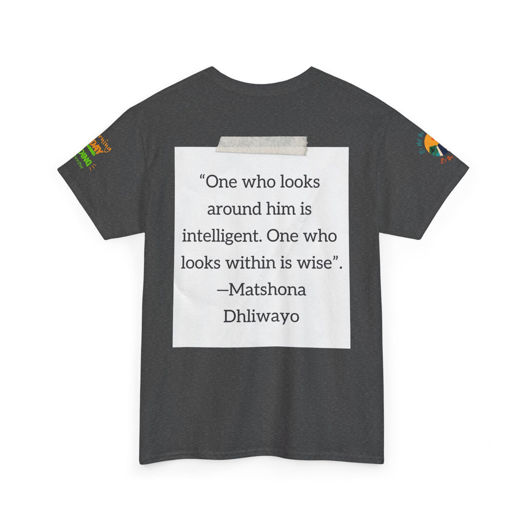 Spiritual Meditation Tee — Lotus Yoga Shirt with 'One who looks within is wise' Quote