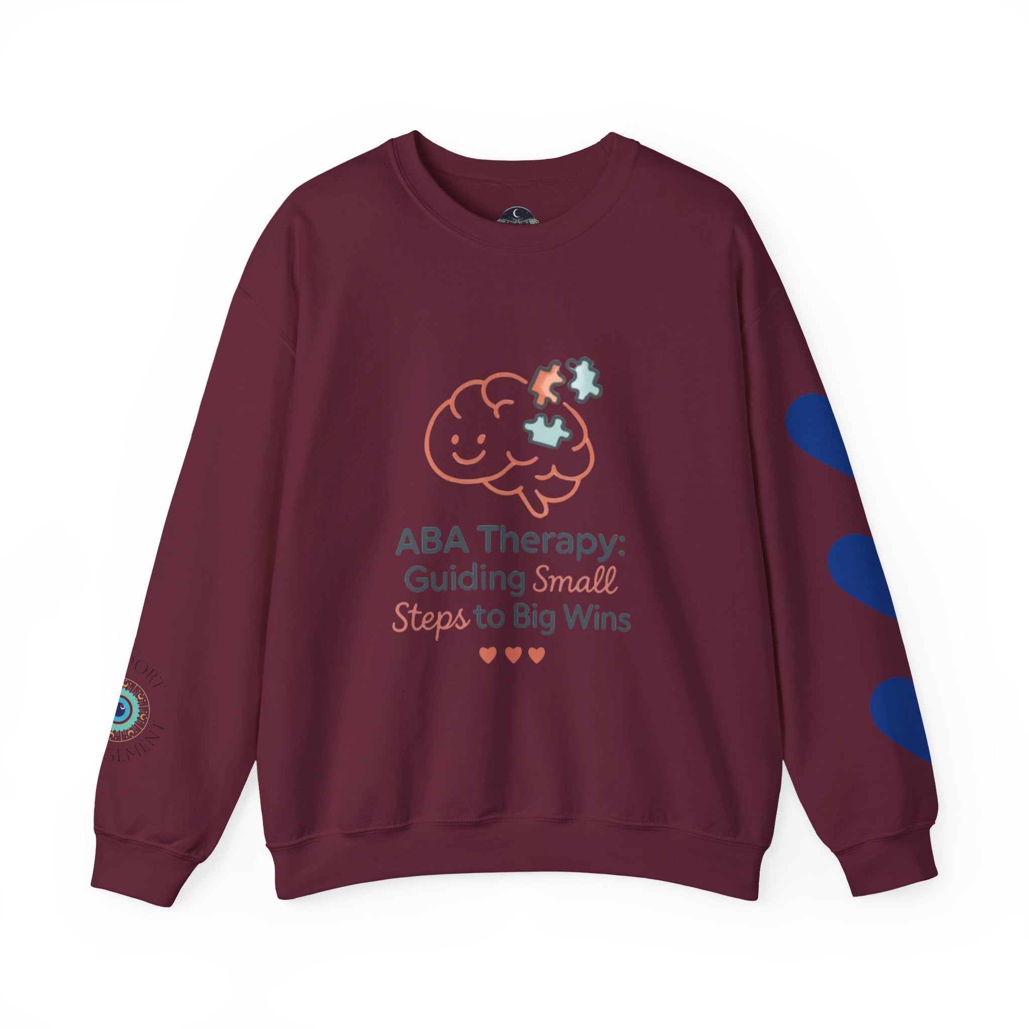 ABA Therapy Crewneck Sweatshirt – "Guiding Small Steps to Big Wins" | Progress Over Perfection