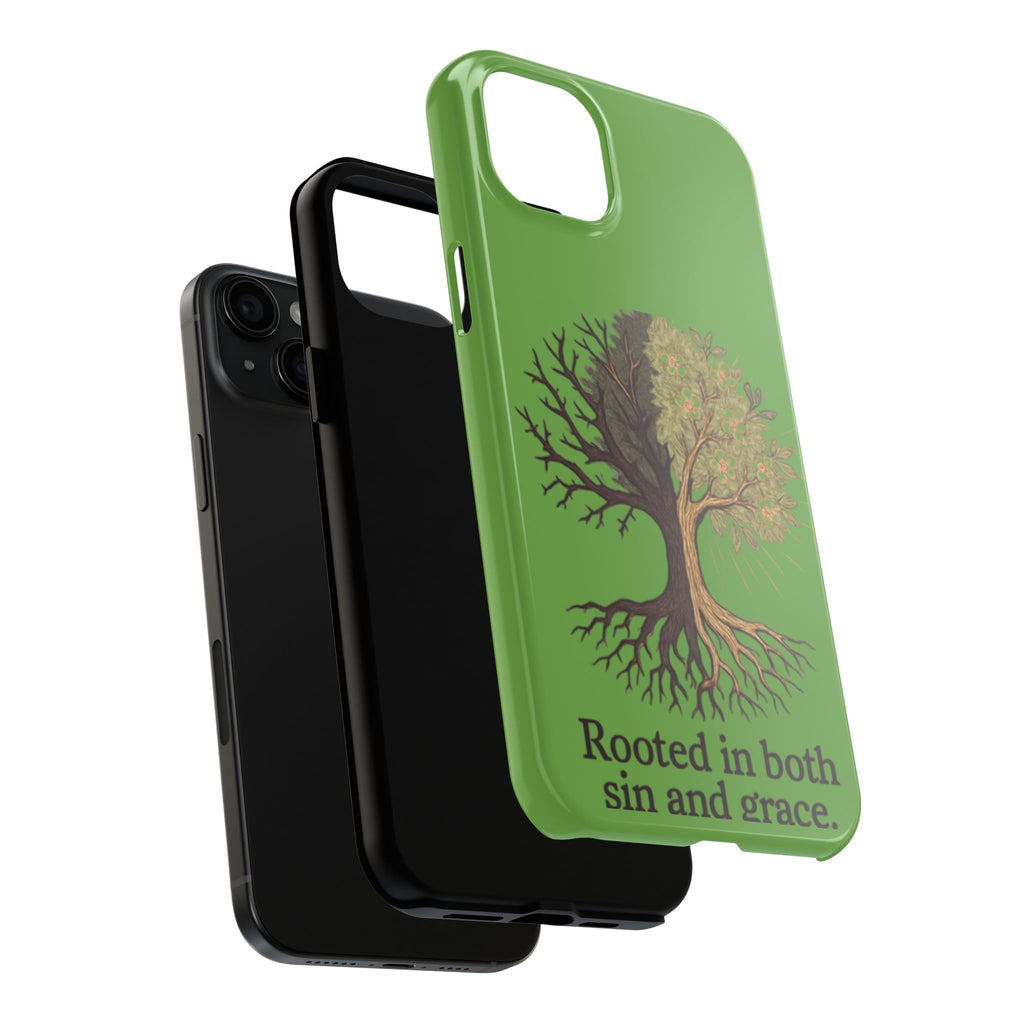 Rooted in Both Sin and Grace Tough Phone Case — Tree of Life Christian Phone Cover