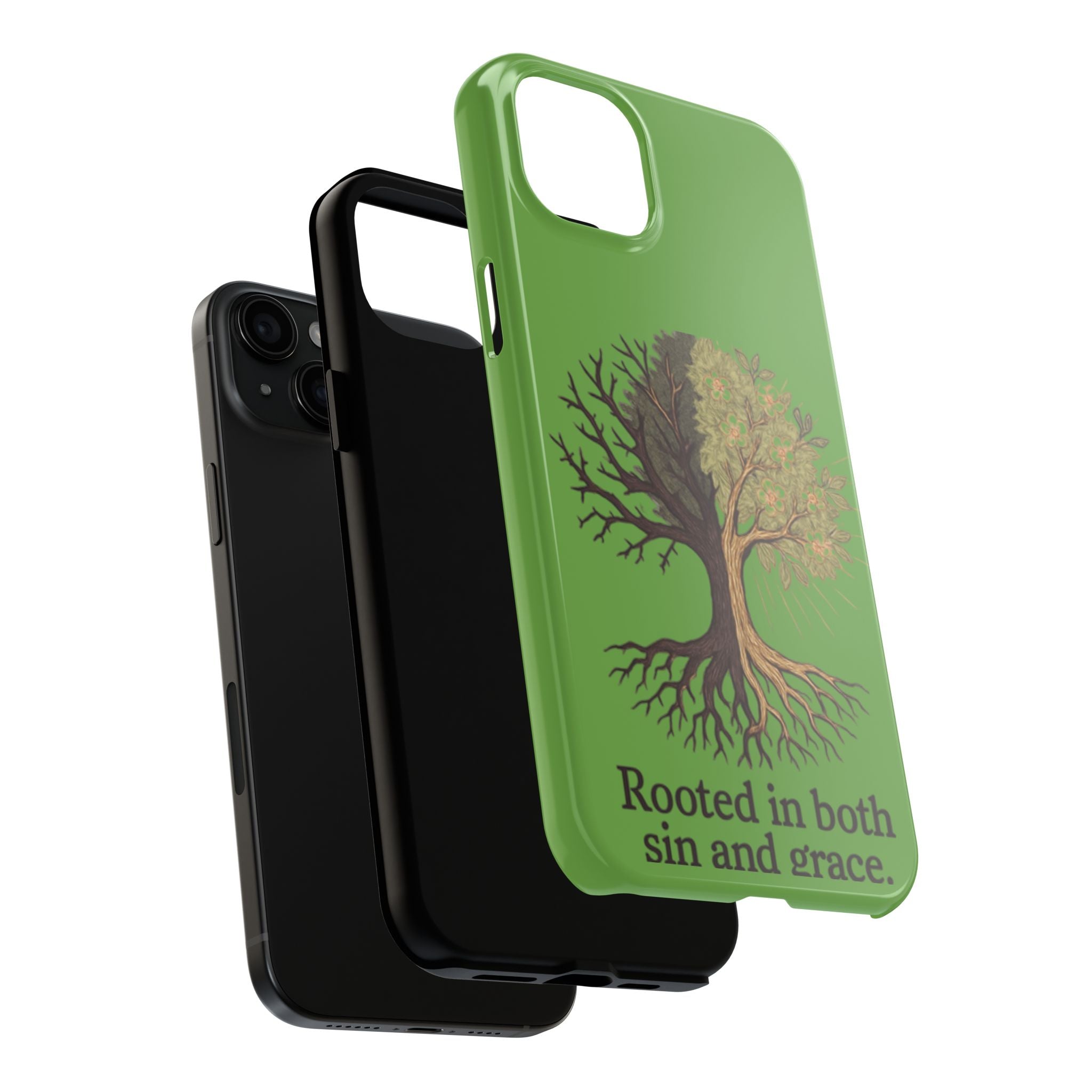 Rooted in Both Sin and Grace Tough Phone Case — Tree of Life Christian Phone Cover