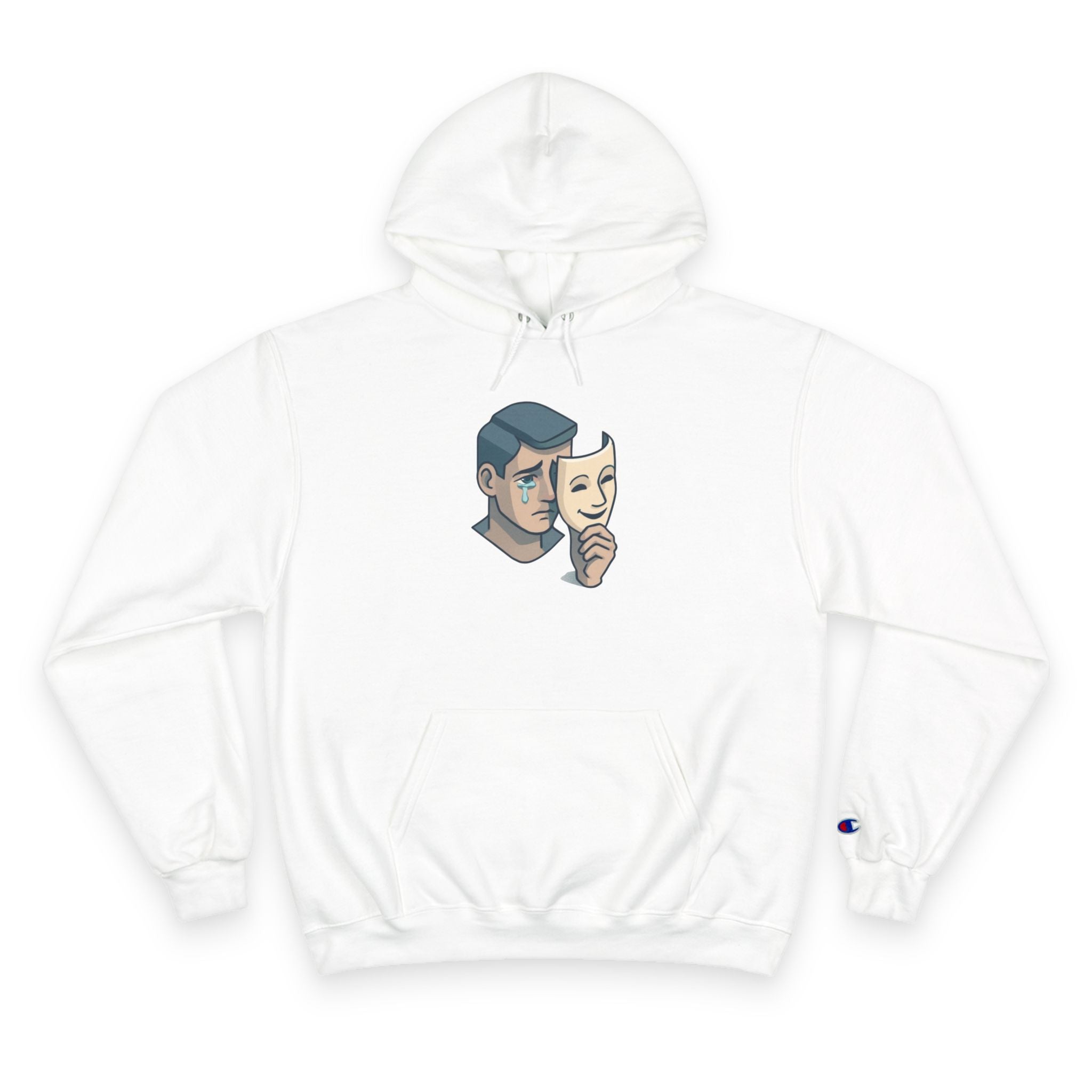 Faith Over Fear Champion Hoodie — Inspirational Mask Graphic Hoodie