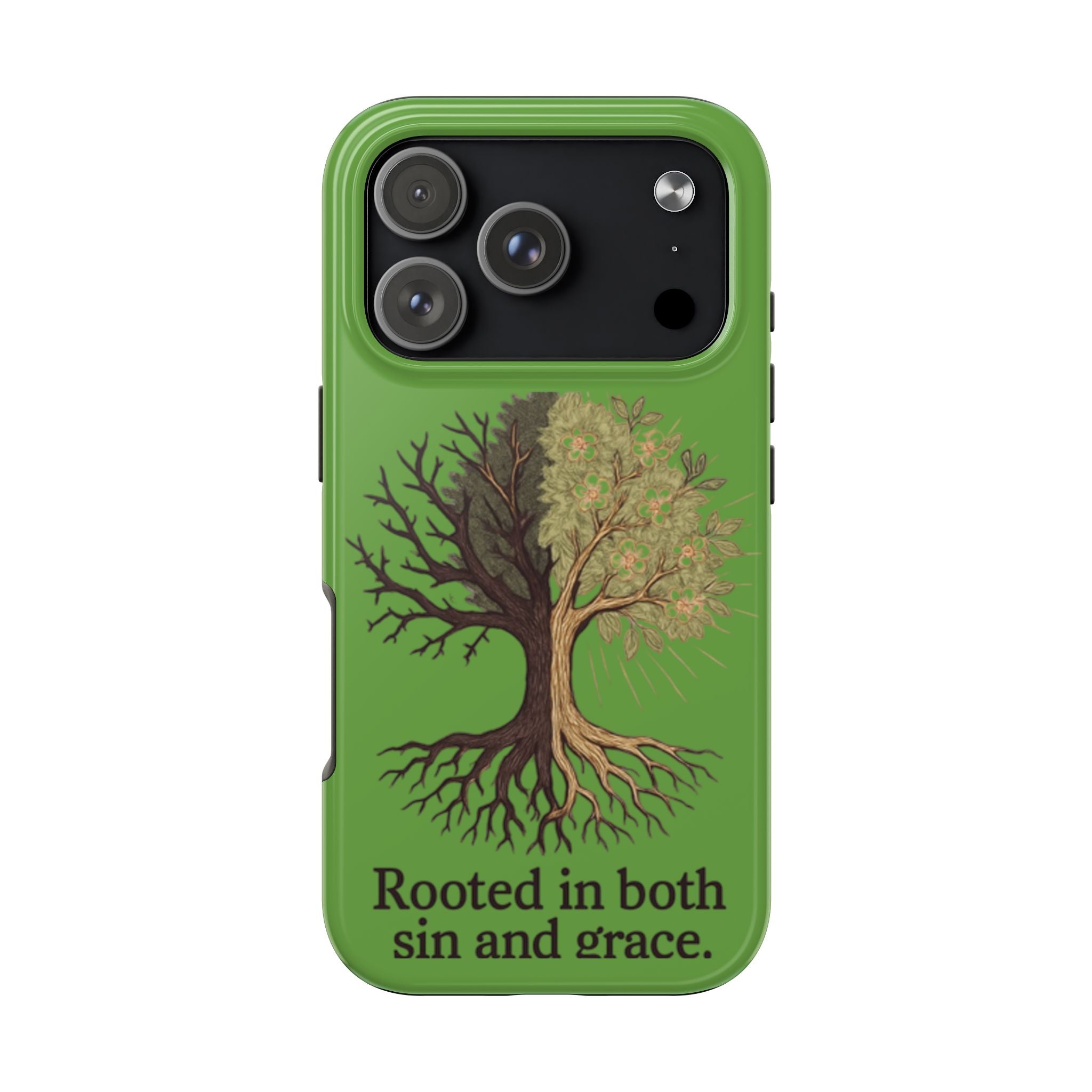 Rooted in Both Sin and Grace Tough Phone Case — Tree of Life Christian Phone Cover
