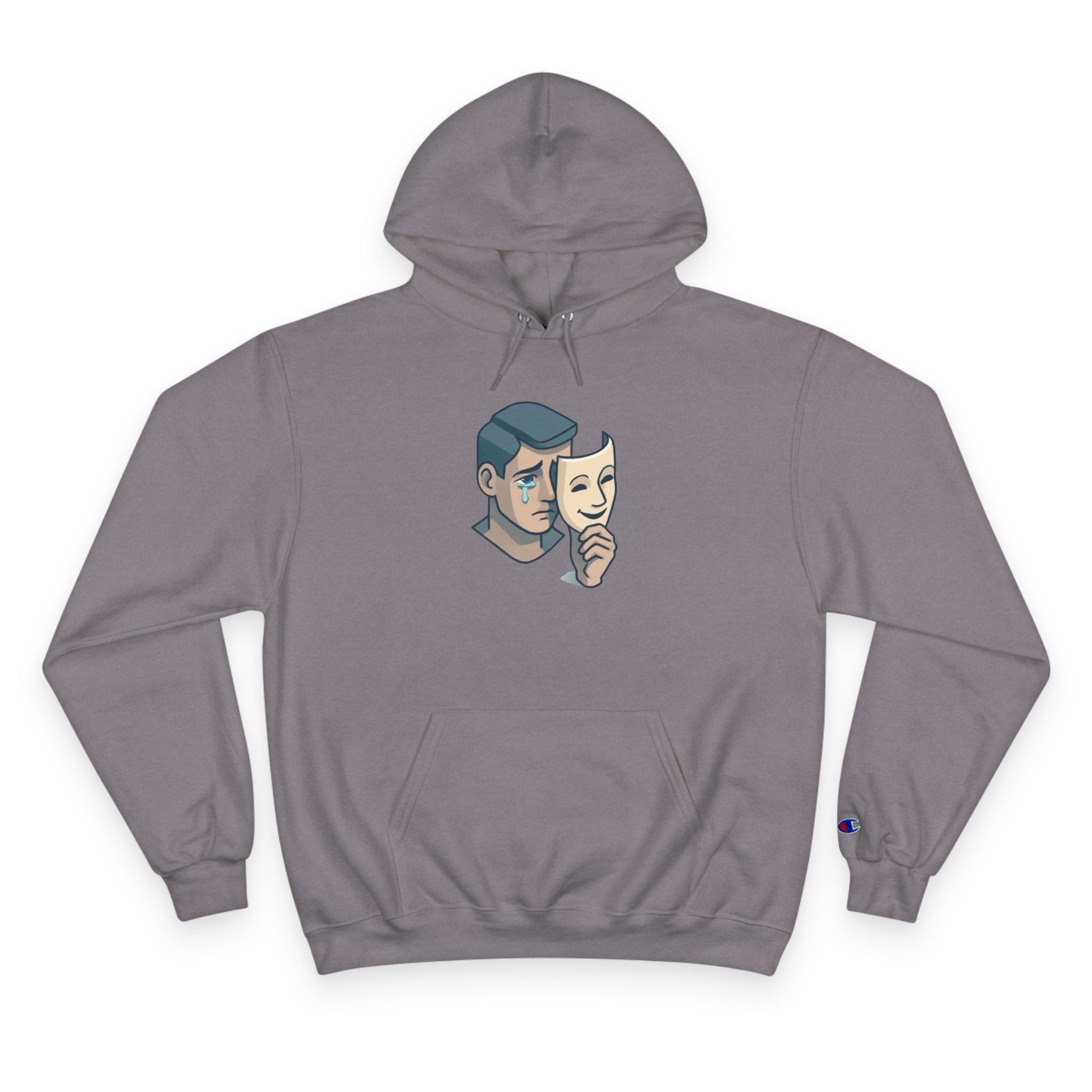 Faith Over Fear Champion Hoodie — Inspirational Mask Graphic Hoodie