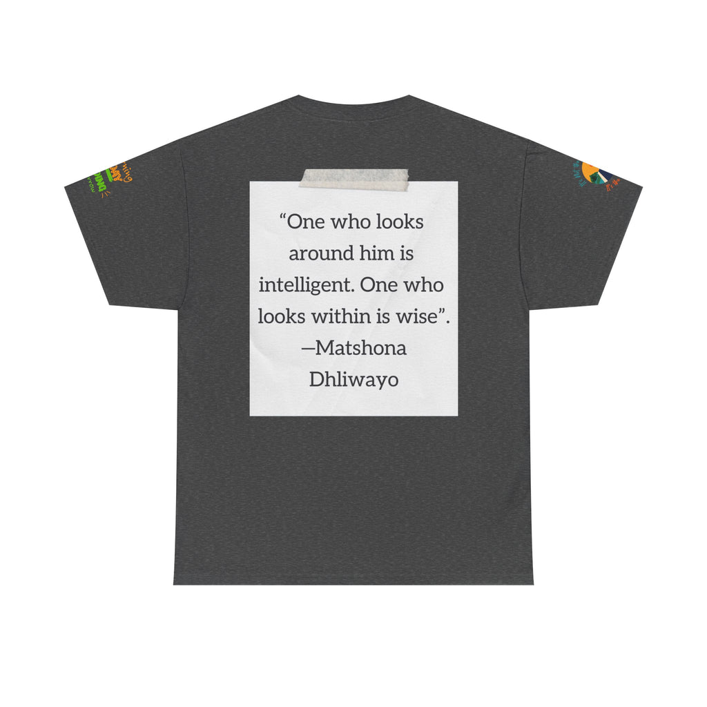 Spiritual Meditation Tee — Lotus Yoga Shirt with 'One who looks within is wise' Quote